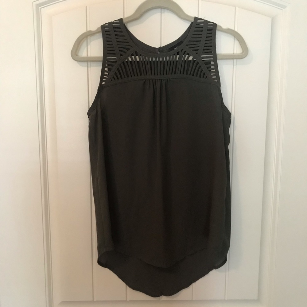 Mossimo XS olive green chiffon sleeveless blouse